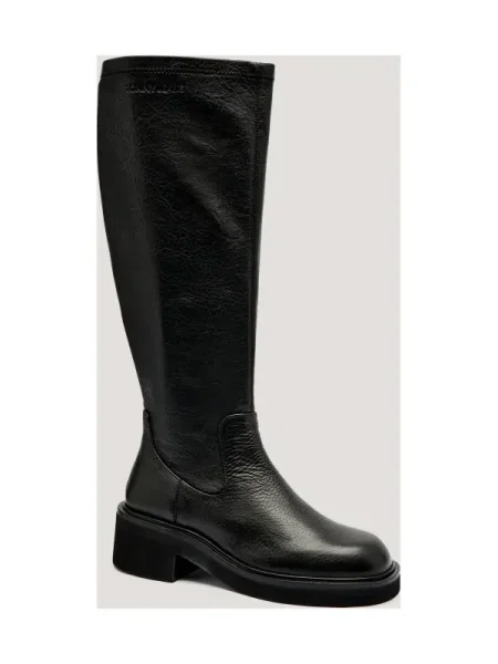 Tommy Jeans De piele cizme de echitație negru