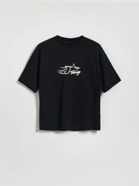 Reserved Tricou cu adaos de negru