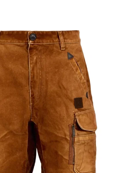 Pantaloni Dsquared2 din piele de căprioară maro