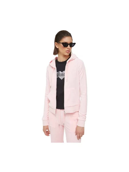 Juicy Couture bluza Robertson z kapturem gładka różowy