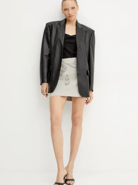 Льняна спідниця Marella IBICE mini олівець бежевий