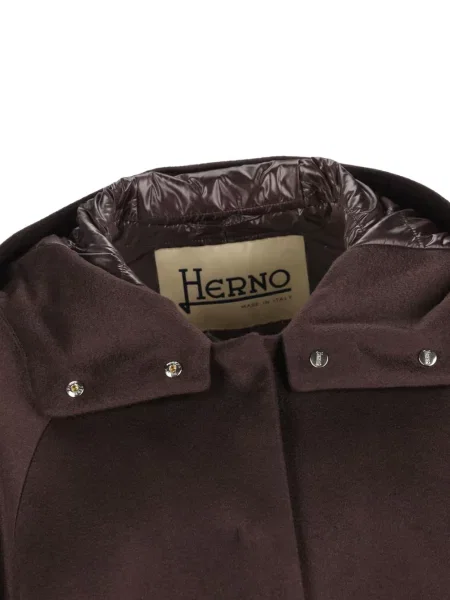 Geacă Herno din cașmir cu glugă maro