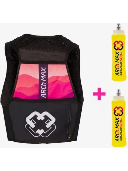 Kamizelka nawadniająca ARCh MAX 6L + 2 Soft Flask ml różowa L-XL czarna