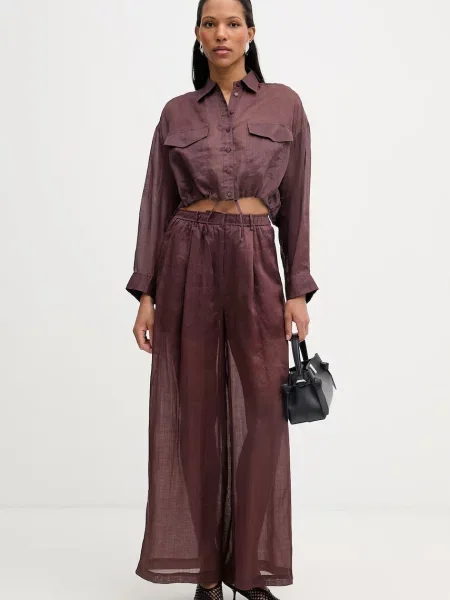 Isabelle Blanche штани straight лляні