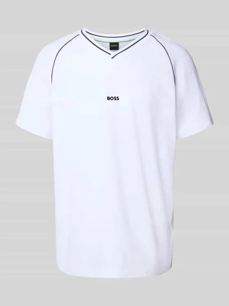 T-shirt o kroju regular fit z czystej bawełny model ‘TEE RETRO TL’ Boss Green biała