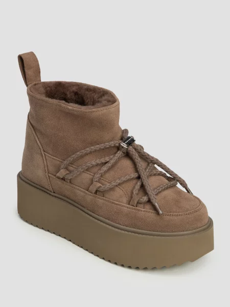 Inuikii Obuwie Kobieta 40 EU Niskie Platformy Taupe Zimowe Buty brązowy