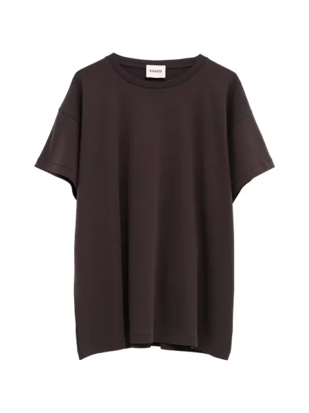 Tricou Khaite cu decolteu rotund maro