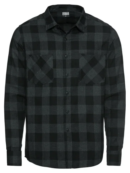 Риза Urban Classics Checked Flanell Shirt Grey / Black S черно