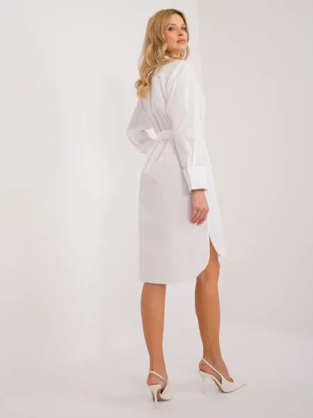 Rochie tip cămașă Fashionhunters de costum alb