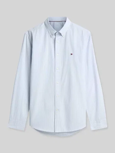 Body Fit koszula casualowa z czystej bawełny Tommy Hilfiger błękitna