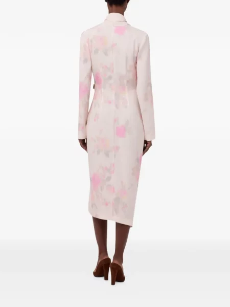 Rochie midi Moschino cu model floral cu imagine roz