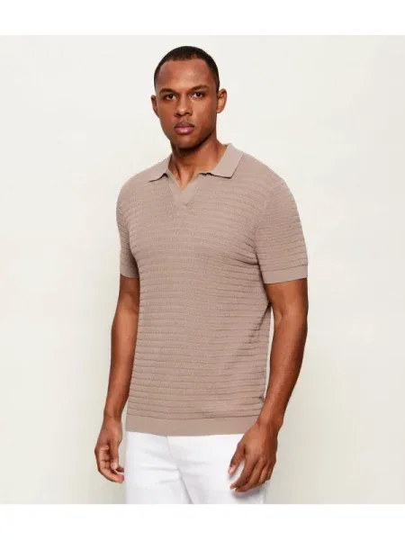 Tricou polo Drykorn bej