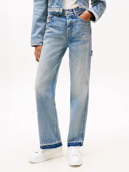 Tommy Jeans Blugi Layla Straight Fit albastru
