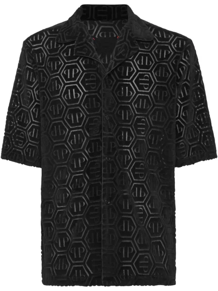 Къс риза Philipp Plein черно