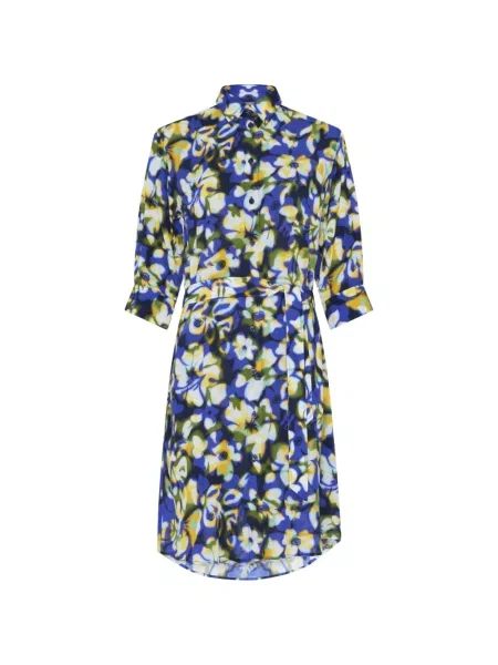 Rochie tip cămașă Vilebrequin cu model floral cu imagine albastru