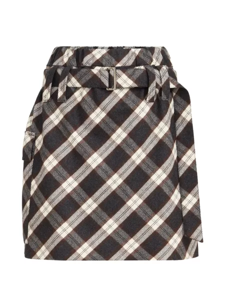 Fusta mini Brunello Cucinelli de lână gri