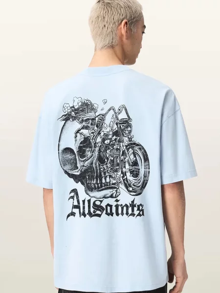 AllSaints tričko PANHEAD modré