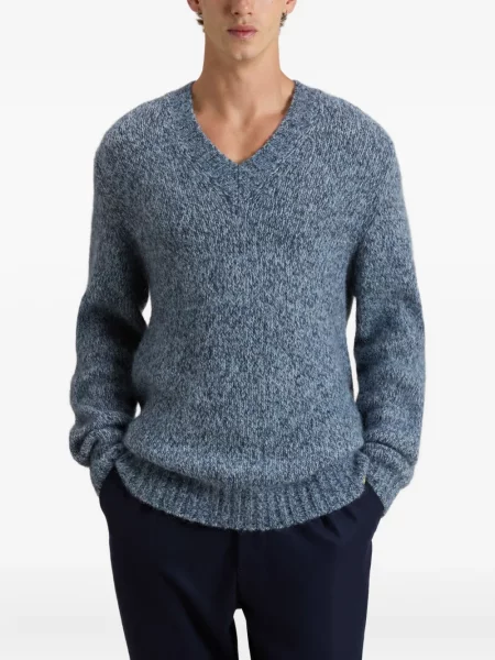 Pulover Woolrich cu decolteu în V albastru