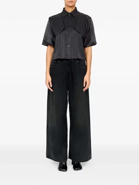 Cămașă Mm6 Maison Margiela din jacard negru