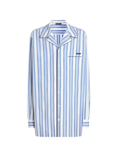 Риза Dolce & Gabbana на райета поплин синьо