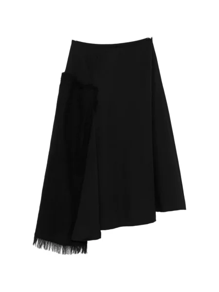 Φούστα Yohji Yamamoto με κρόσσια μαύρο