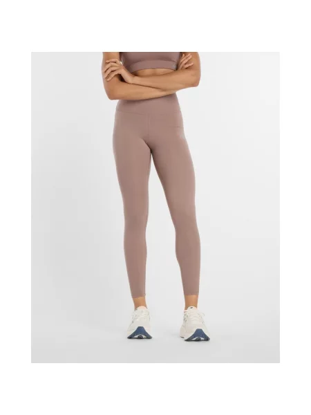 Legginsy długie New Balance Harmony High Rise lila S brązowy