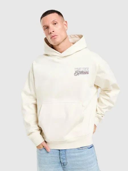Unlike Humans Bluza Z Kapturem Canton beżowa