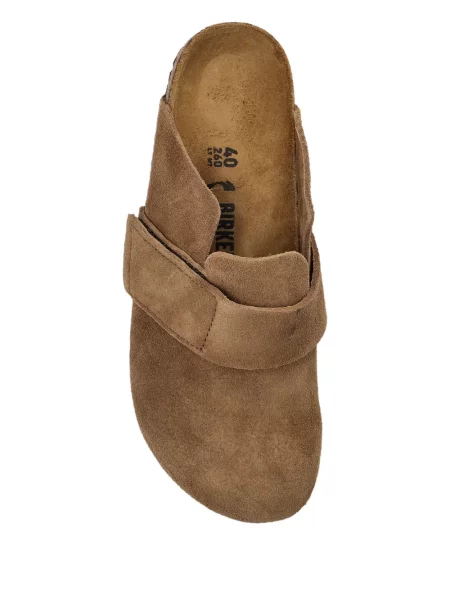 Papuci tip mules Birkenstock din piele de căprioară maro