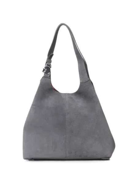 Geantă shopper Coccinelle din piele de căprioară gri