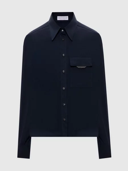 Рубашка Brunello Cucinelli синяя