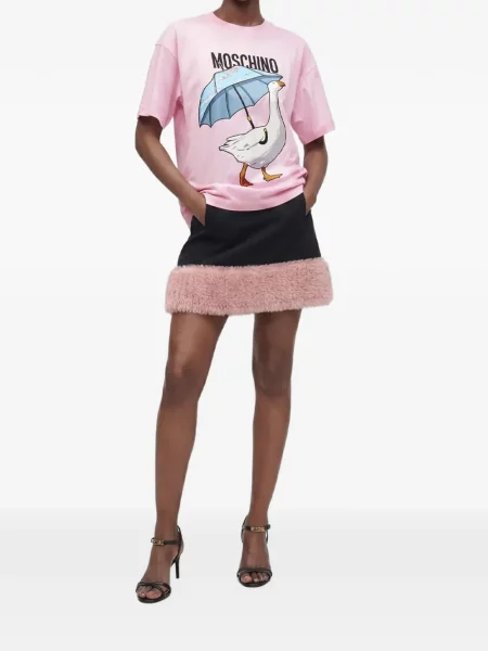 Tricou Moschino cu imagine roz