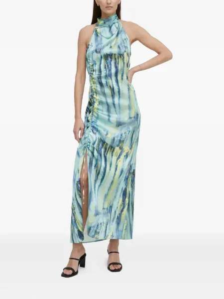 Rochie midi Gestuz până la genunchi cu gât halter de costum albastru