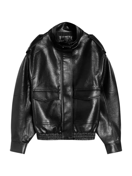 Bershka Geacă de primăvară-toamnă negru