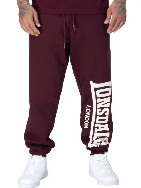 Штани спортивні Lonsdale LOGO LARGE бавовна/поліестер бордовий