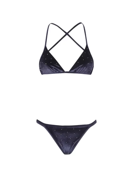 Bikini Balmain de catifea negru