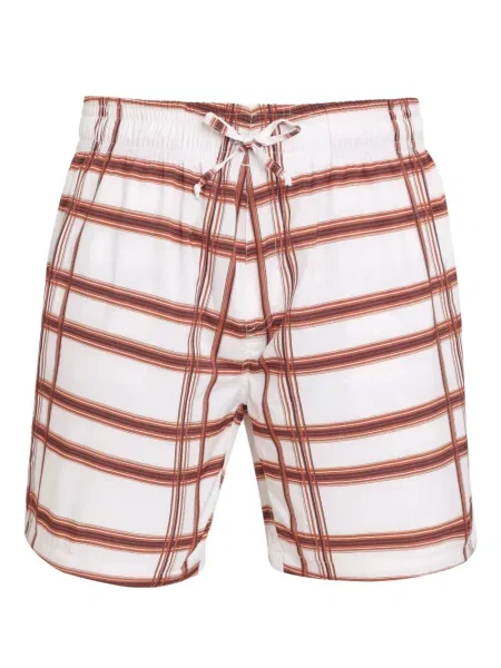 Kostkovaný spodní díl plavek Amir Slama bílý