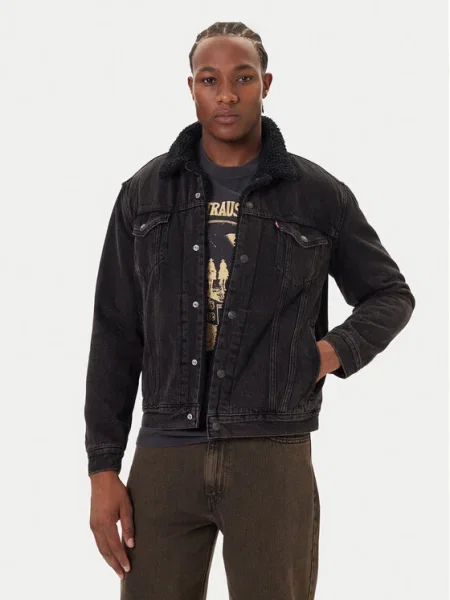 Levi's® Дънково яке Type III Sherpa черен