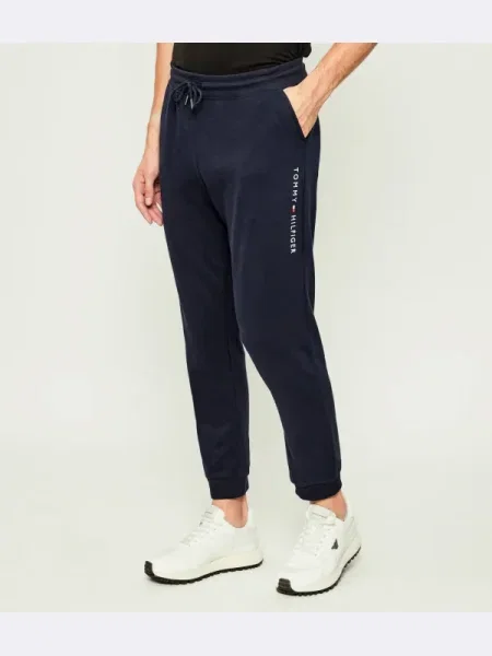 TOMMY HILFIGER Pizsama nadrágok tengerészkék / fehér kék