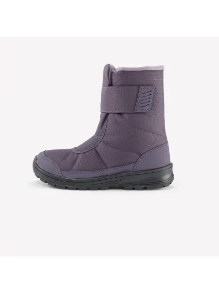Buty turystyczne dla dzieci Quechua Warm zapinane na rzep wodoodporne fioletowe