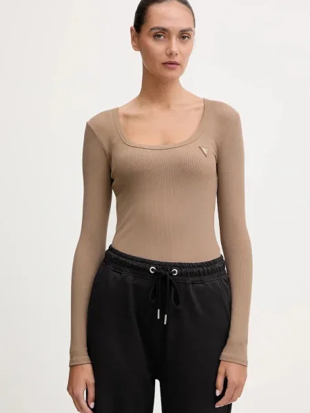 Блуза с дълги ръкави Guess дамска черно