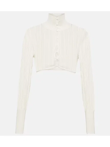 Cropp cardigan Alaïa tricotate alb