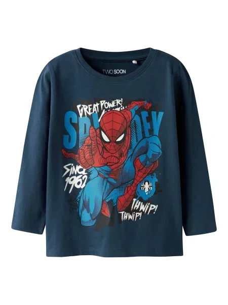TWO SOON Tricou Spider-Man albastru noapte / albastru regal / roșu alb