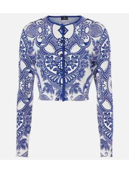 Cropp cardigan Etro tricotate albastru
