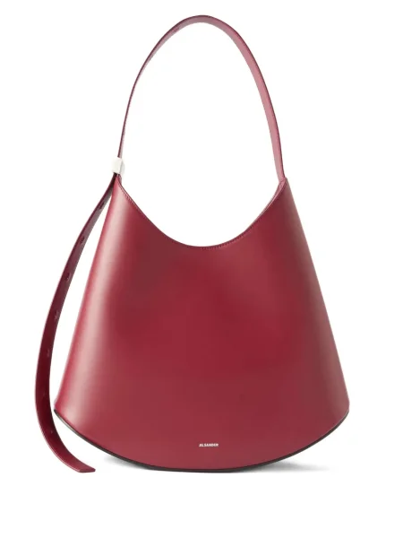Geanta de piele Jil Sander din piele roșu