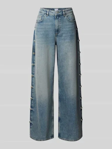 Jeansy o kroju wide fit z ozdobnymi Jake*s Casual niebieskie