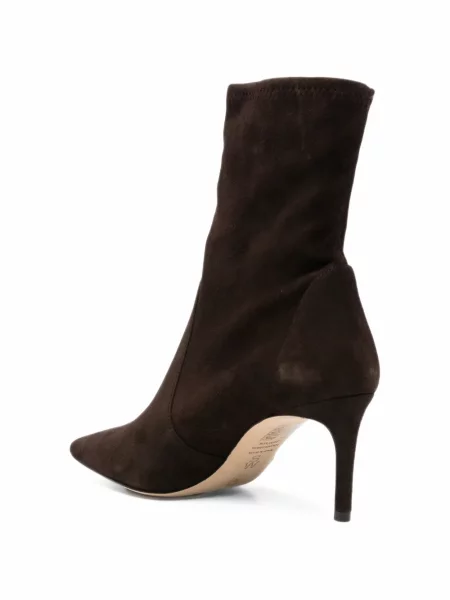 Cizme scurte Stuart Weitzman din piele de căprioară maro