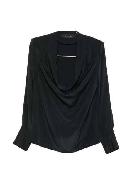 Lung top Federica Tosi drapat gri