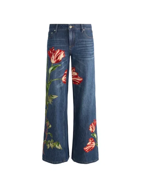 Blugi Alice + Olivia cu model floral albastru