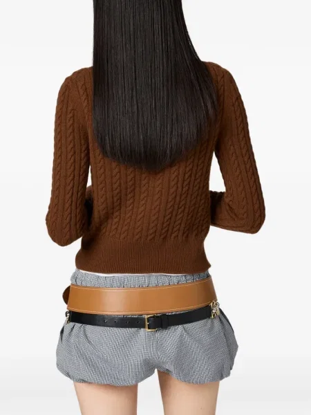 Cardigan Miu Miu tricotate maro