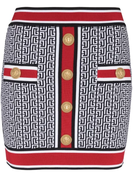 Fusta mini Balmain tricotate negru